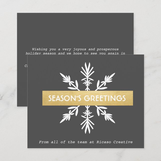 Papier BUDGET Neige Entreprise Noël saison (Devant / Derrière)