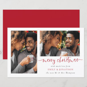Papier Budget Newlyweds 2 Photos Joyeux Noël Card