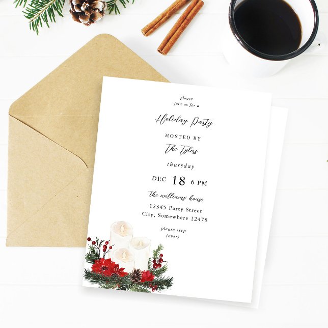 Papier Budget Noël Berries et bougies Fête de Noël (Créateur téléchargé)