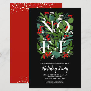 Papier Budget NOEL Élégante verdure Invitations de vacanc