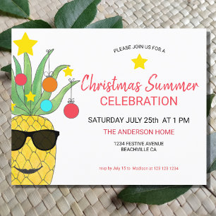 Papier Budget Noël Été Ananas Fête Invitation