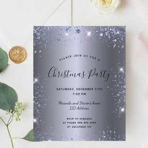 Papier Budget Noël fête argent parties scintillant invita