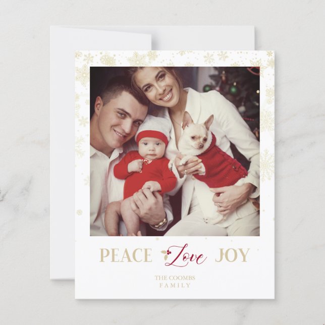 Papier Budget Noël Golden Snowflakes & Holly Photo (Devant)