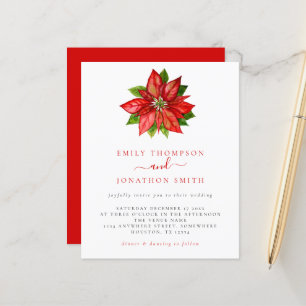 Papier Budget Noël Mariage Red Poinsettia Invitation