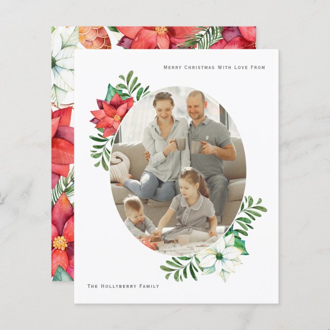 Papier BUDGET Noël Poinsettia Frame (Devant / Derrière)