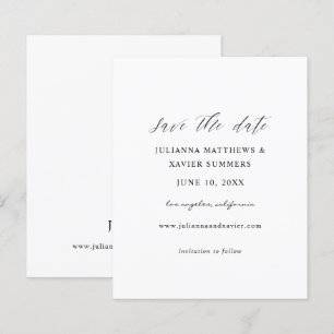 Papier Budget noir & blanc élégant Enregistrer la date