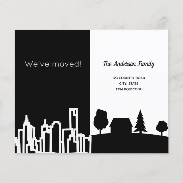 Papier Budget noir blanc ville campagne mobile annonce (Devant)