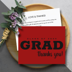 Papier Budget Noir et Rouge Merci Note