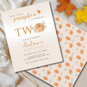 Papier Budget Notre petit Citrouille Automne 2e anniversa