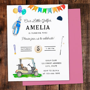 Papier Budget Notre Petit Golfeur Chariot Rose Golf Anniv