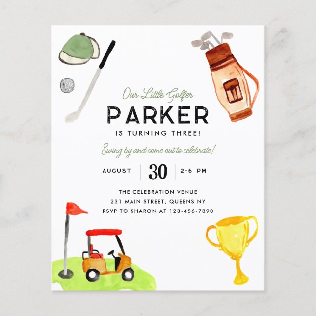 Papier Budget Notre Petit Sac De Golfeur Panier Golf Anni (Devant)