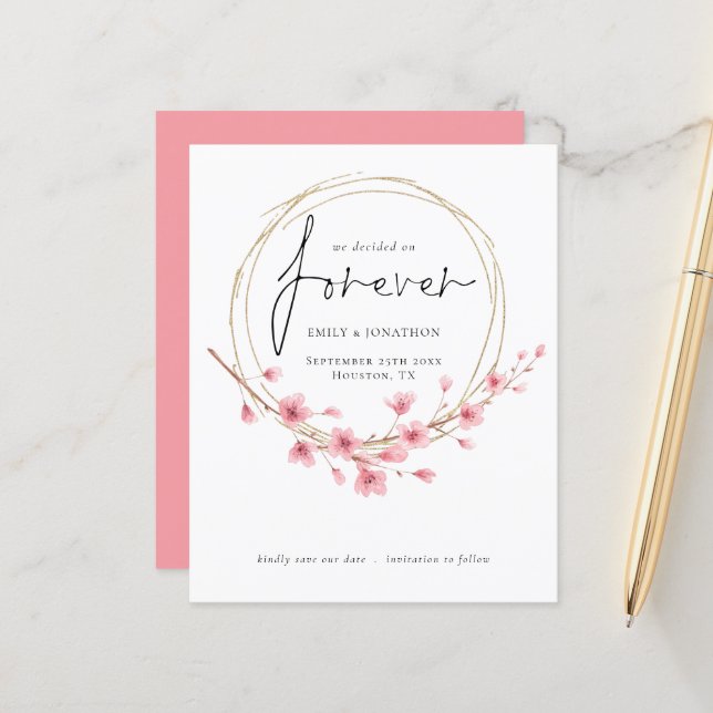 Papier Budget Nous avons décidé sur Forever Floral Enregi (Devant/Arrière en situation)
