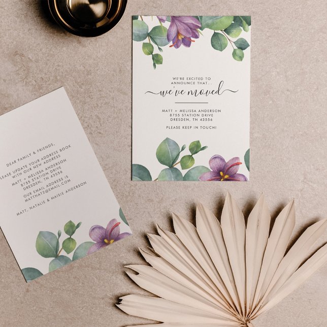 Papier Budget Nous avons déménagé Eucalyptus Vert Déménag (Créateur téléchargé)