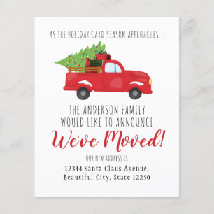 Papier Budget Nous avons déménagé Noël Camion vacances Dé