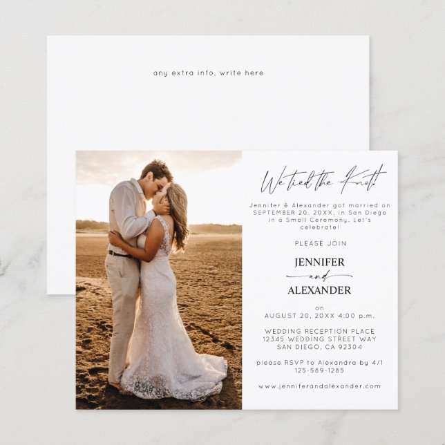 Papier Budget Nous Avons Lié Knot 1 Photo Post Mariage Ré (Devant / Derrière)