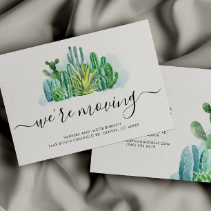 Papier Budget Nous déménageons les cactus Changement d'ad