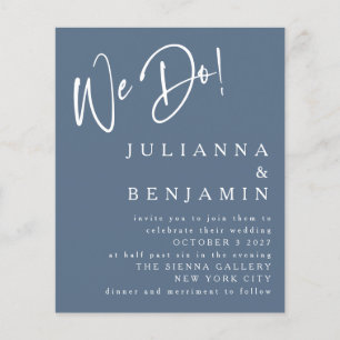 Papier Budget Nous faisons Elegant Ardoise Bleu Mariage I