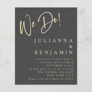 Papier Budget Nous faisons Elegant Black Gold Mariage Inv