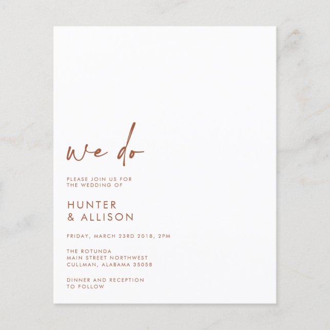 PAPIER BUDGET NOUS FAISONS FAIRE-PART DE MARIAGE (Devant)