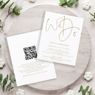 Papier Budget Nous Faisons Gold Script QR Code de Mariage