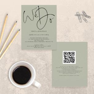 Papier Budget Nous Faisons Soft Sage QR Code de Mariage I