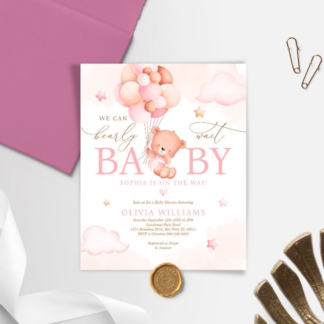 Papier Budget Nous Pouvons Attendre L'Invitation Du Baby  (Créateur téléchargé)