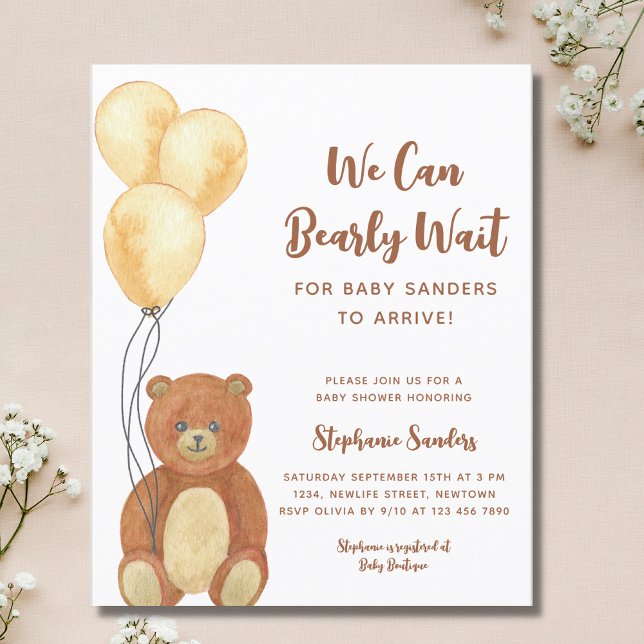 Papier Budget Nous pouvons attendre l'ours Baby shower In (Créateur téléchargé)