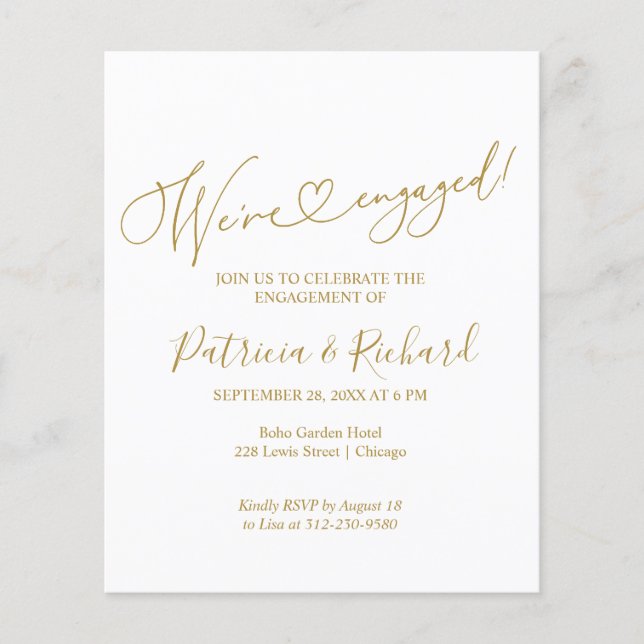Papier Budget Nous sommes engagés Invitations de parties  (Devant)