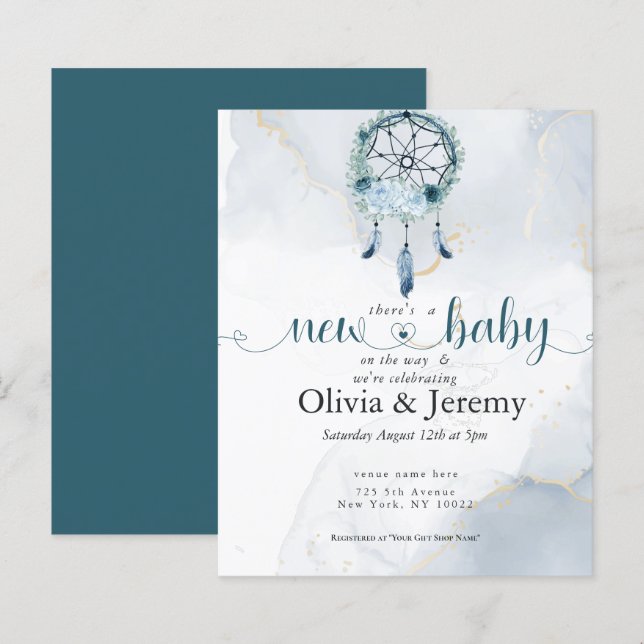 Papier Budget Nouveau bébé sur le chemin Turquoise DreamC (Devant / Derrière)