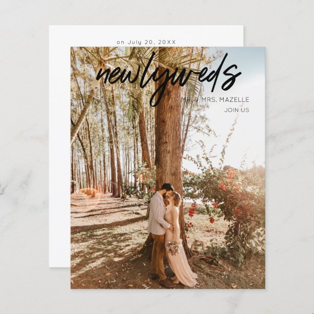 Papier Budget Nouveaux mariés B 1 Photo Post Mariage Réce (Devant / Derrière)