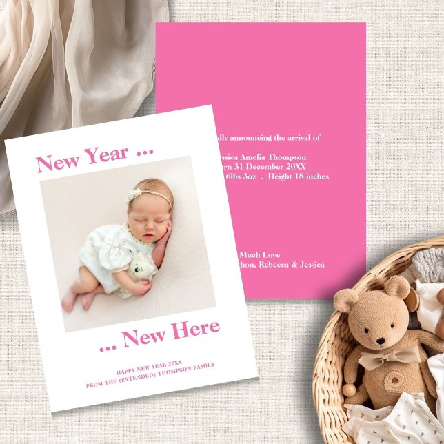 Papier Budget Nouvel An Nouveau Ici Photo (front and back view)