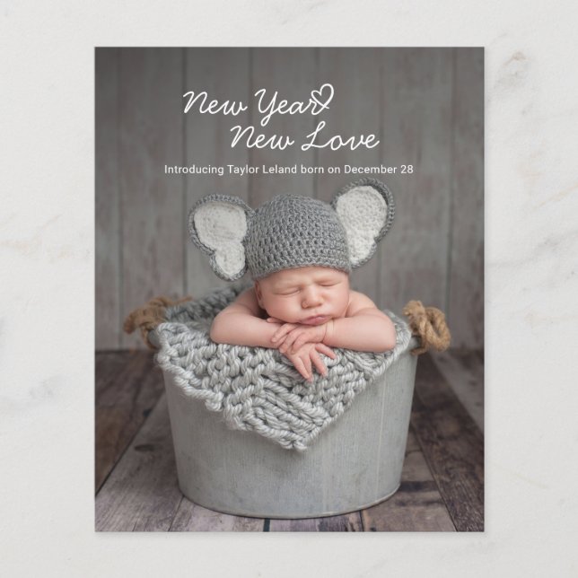 Papier Budget Nouvel An Nouvel Amour Fête Naissance Bébé  (Devant)