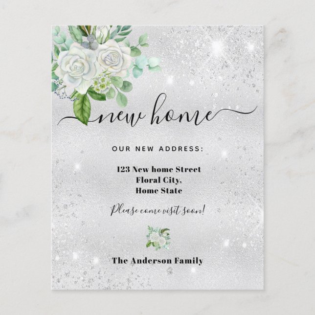 Papier Budget nouvelle adresse maison argent annonce flor (Devant)