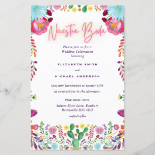 Papier BUDGET Nuestra Boda Fleurs Mariage Inviter A9