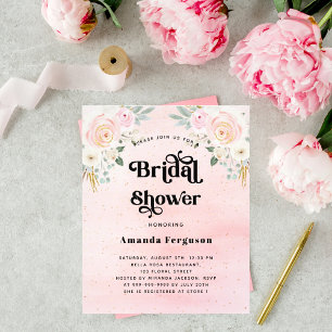 Papier Budget nuptiale douche blush floral médias sociaux