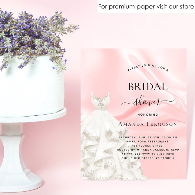 Papier Budget nuptiale douche rose pâle invitation (Créateur téléchargé)