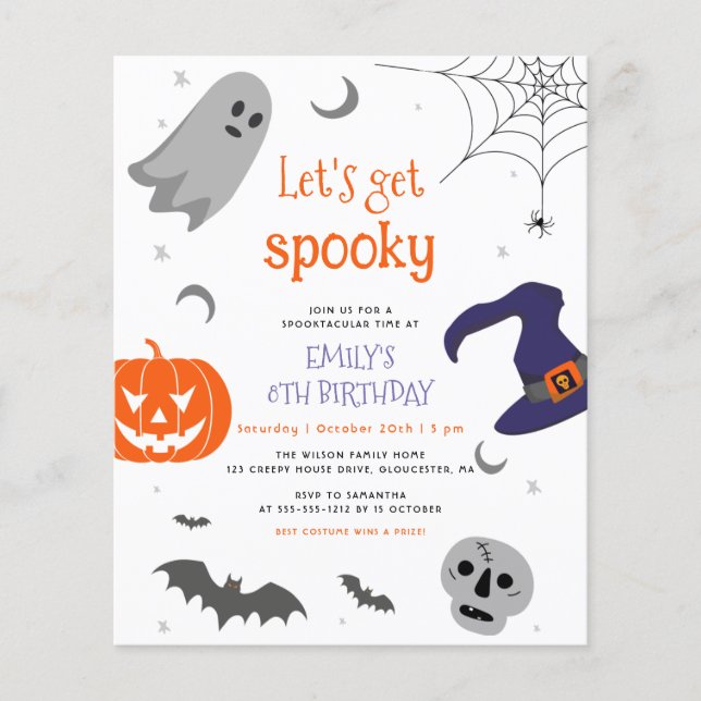 Papier Budget Obtenons Éffrayant Halloween Amusants Anniv (Devant)