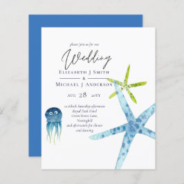 Papier Budget OCEAN Vie Invitation Starfish Moderne