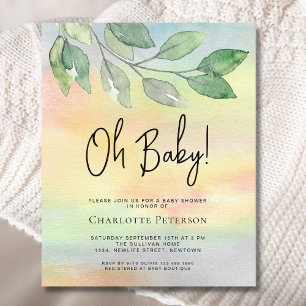 Papier Budget Oh Baby Baby shower Invitation