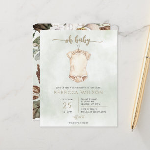 Papier Budget Oh Baby Boho Baby shower Invitation