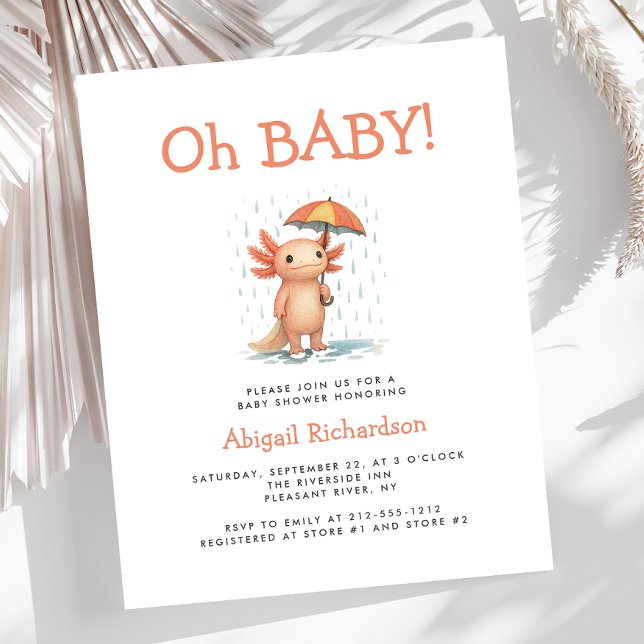 Papier Budget Oh Baby Cute Axolotl Baby Shower (Créateur téléchargé)