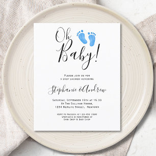 Papier Budget Oh Baby Feet Couples Baby shower Invitation