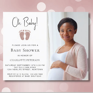 Papier Budget Oh Baby Girls Baby shower Invitation