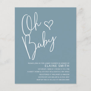Papier Budget Oh Baby Modern Boy Baby shower Invitation