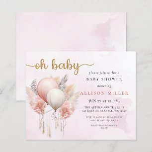 Papier Budget Oh Baby Rose or Boho Baby shower fille