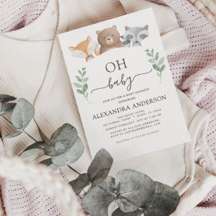 Papier Budget Oh Baby shower Woodland Invitations