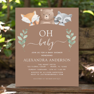 Papier Budget Oh Baby shower Woodland Invitations