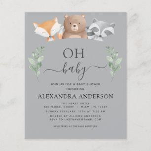 Papier Budget Oh Baby shower Woodland Invitations