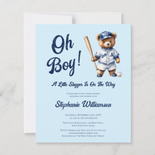 Papier Budget Oh Boy Baseball Baby shower mignon ours
