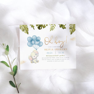 Papier Budget Oh Boy Elephant & Balloons Baby Shower
